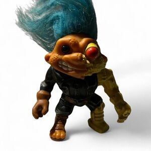 Trolls 1992 Action Figure with Blue‎ Hair and Black Outfit Trollinator
